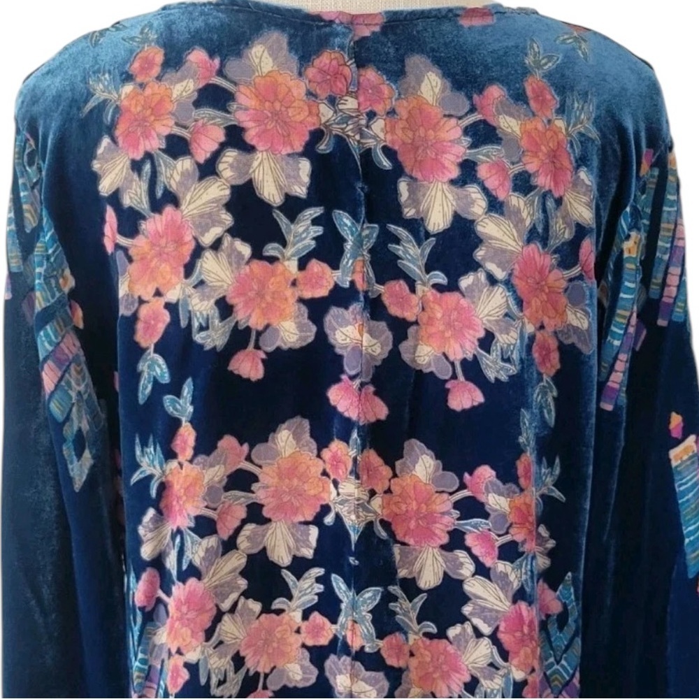 Johnny Was Fabiana Aztec silk velvet Burnout tunic NWT - Picture 10 of 13